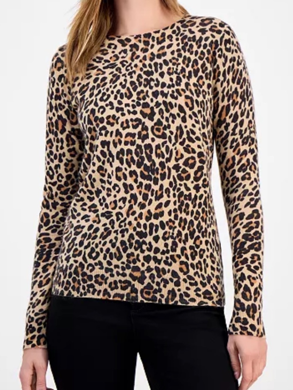 Cat & Jack Leopard Print Long Sleeve Top - Beige/Brown/Black
